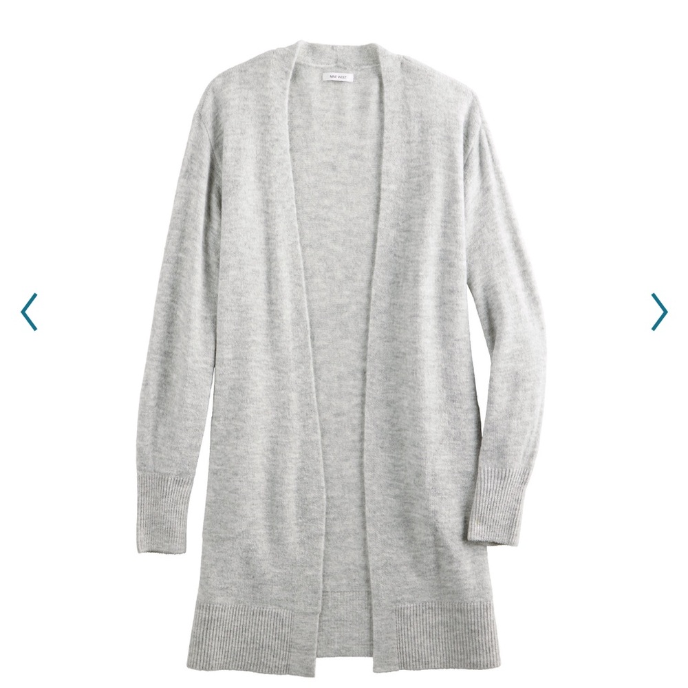 NWT Nine West Gray Cozy Longline Cardigan Size M